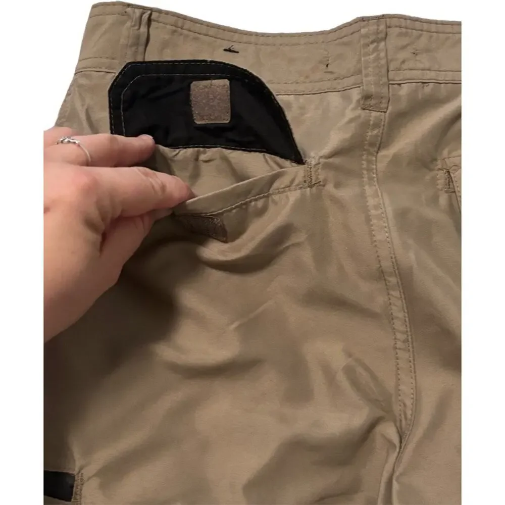 Burnside Cargo Shorts Utility Tan Size 30 Pockets 11” Inseam